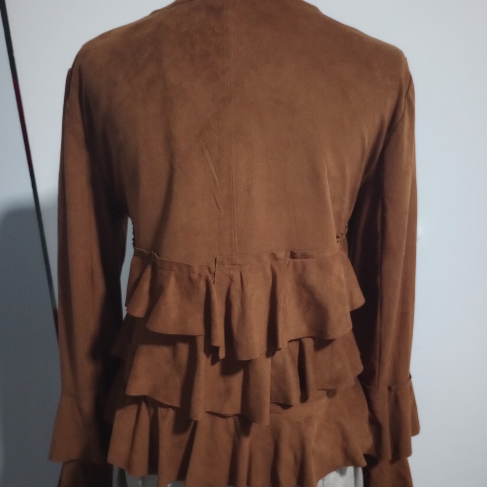 INC Brown Faux Suede Jacket - Picture 9 of 9